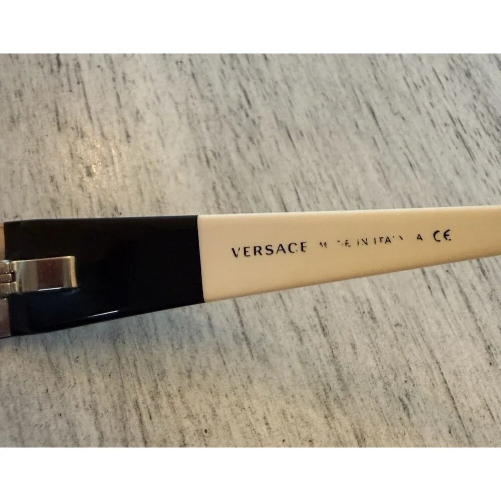 Versace 1163-B Rectangular Crystal Embellished Greek Key Temple Frames 52-16